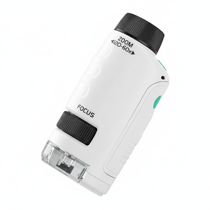 Pocket Microscope Kids Science Toy Kit 60-120x Educational Mini Handheld Microscope with LED Light Outdoor Children Stem Toy